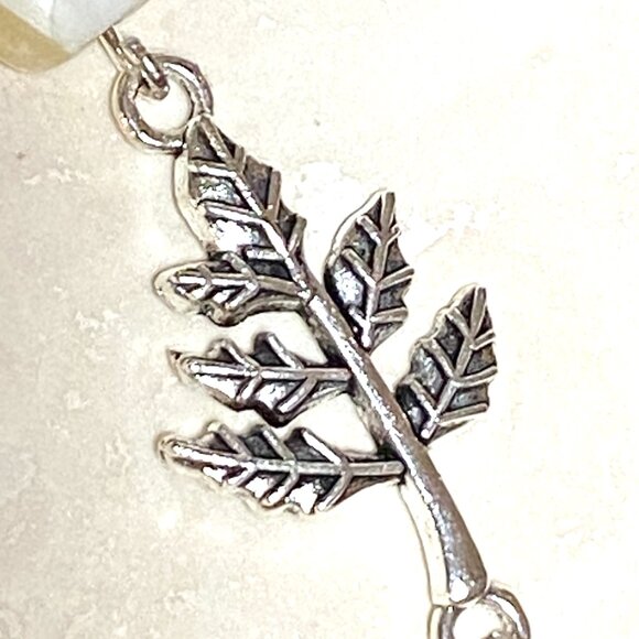 2/$20, Yellow Calcite Leaf Branch Necklace, Genuine Gemstone Stainless Chain - Picture 6 of 14